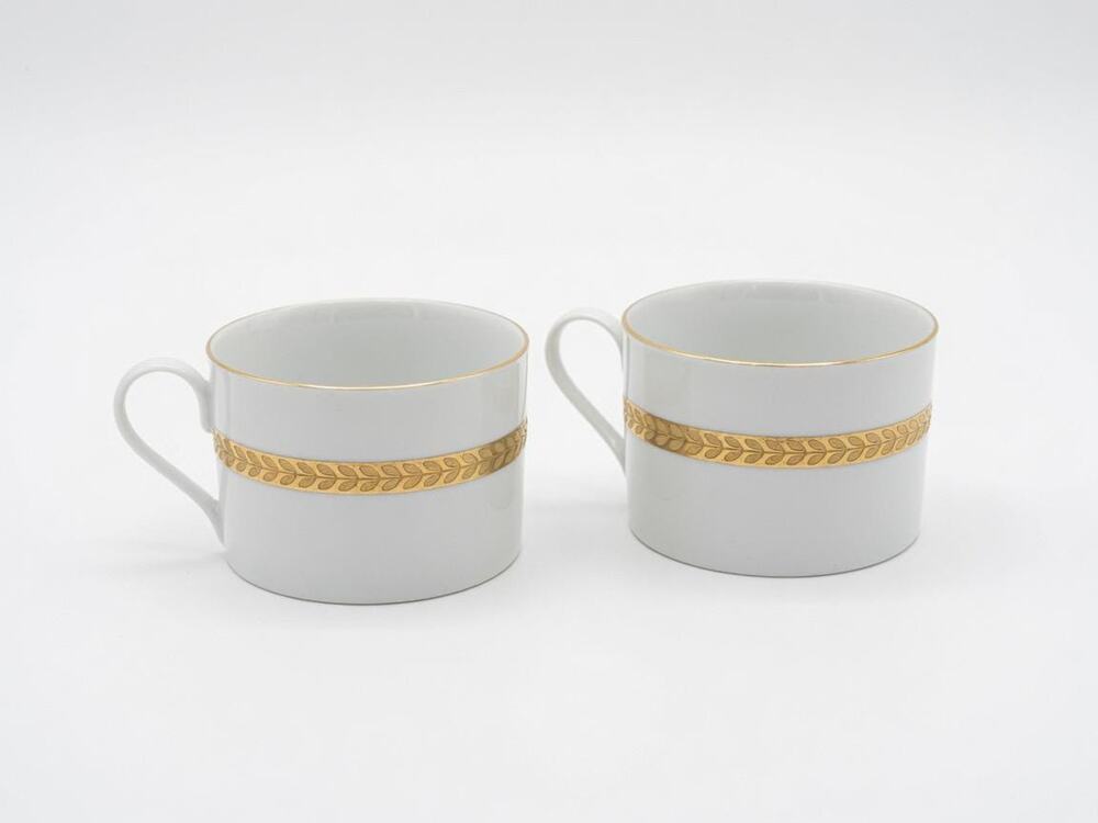 Vintage Retroneu Imperial Gold Porcelain Tea Cups Set of 2 22K Gold Band China
